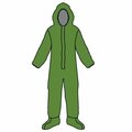 Kappler Zytron 400 Coverall, Green, 2X/3X, 6PK Z4H414GN2X3X